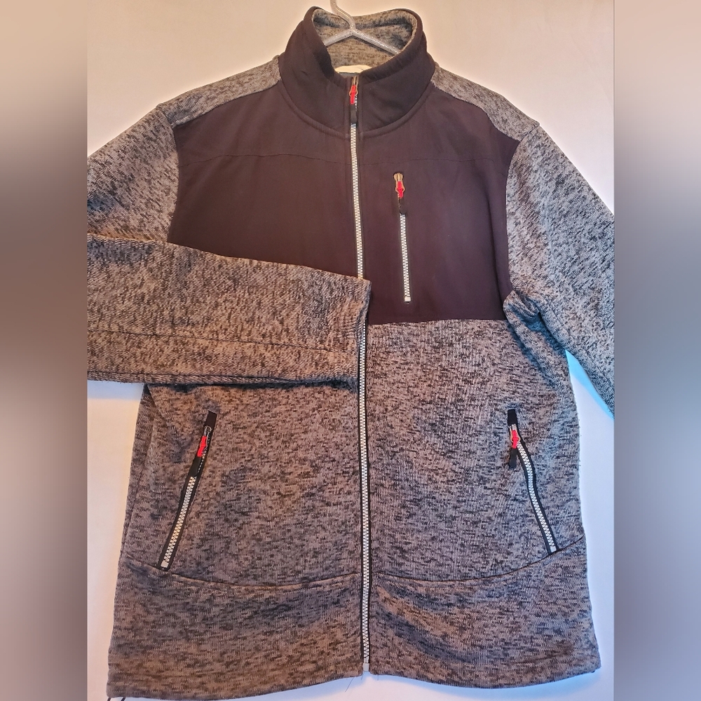 Fleece Lined Soft Shell Men's Black/Gray Sweater